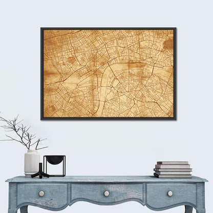 Vintage London City Map Wall Art