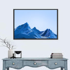 Blue Geometric Mountain Range Wall Art