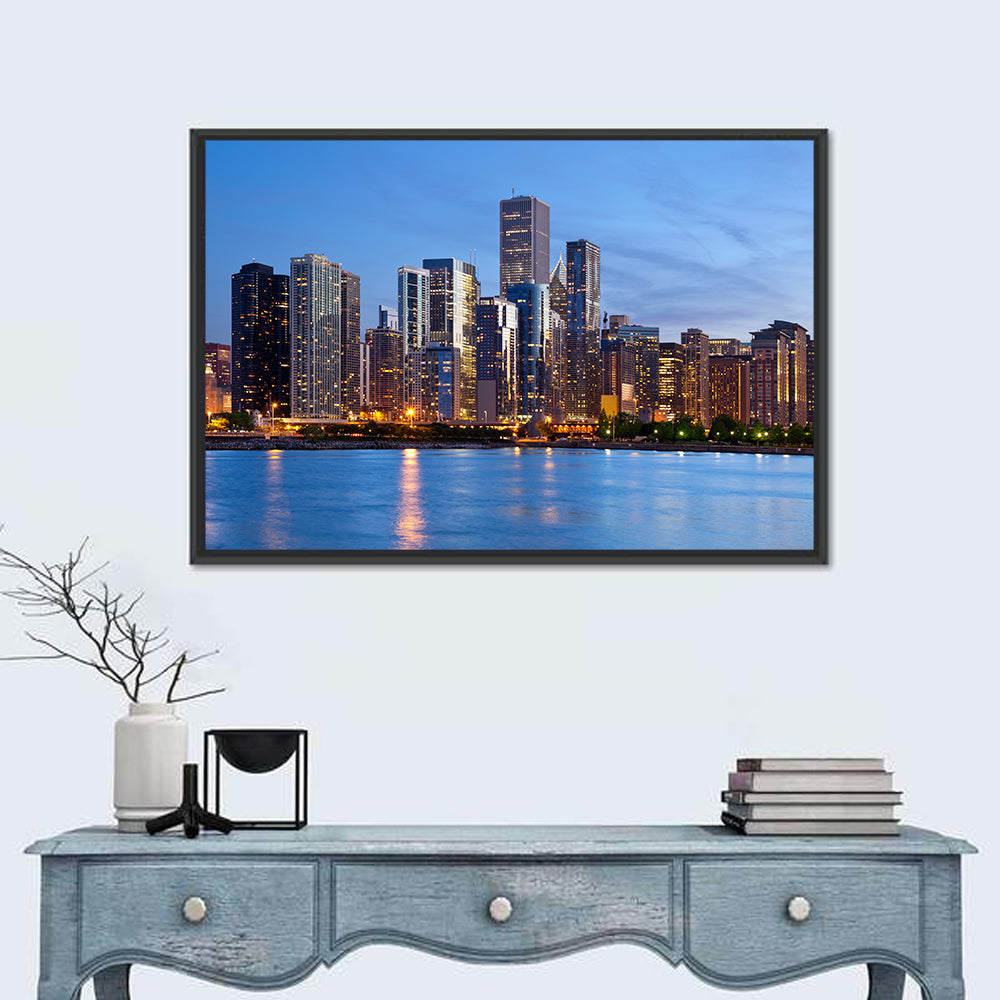 Chicago Skyline at Dusk Wall Art