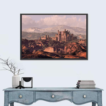 Medieval Fortress on Rocky Plateau Wall Art