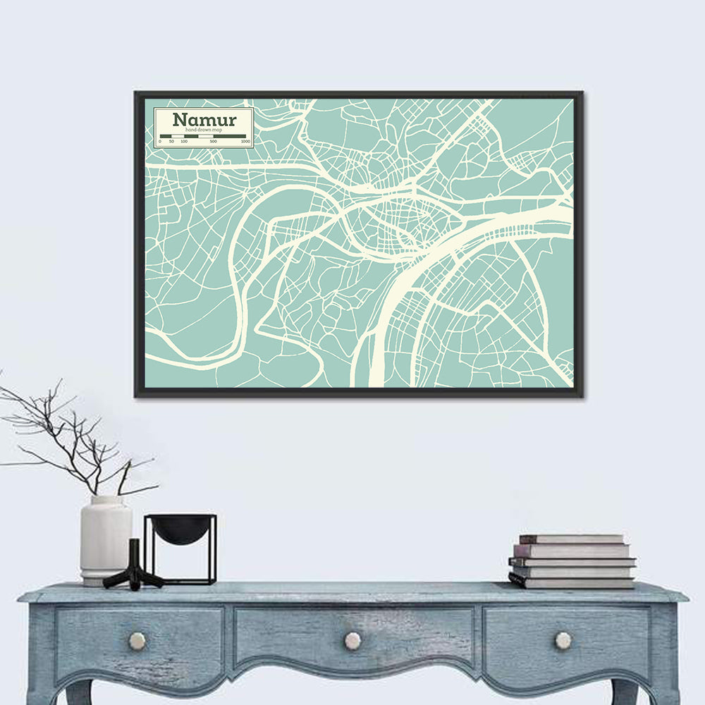 Namur Aerial Map Wall Art
