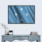 Micronesia Flag with Four Stars Wall Art