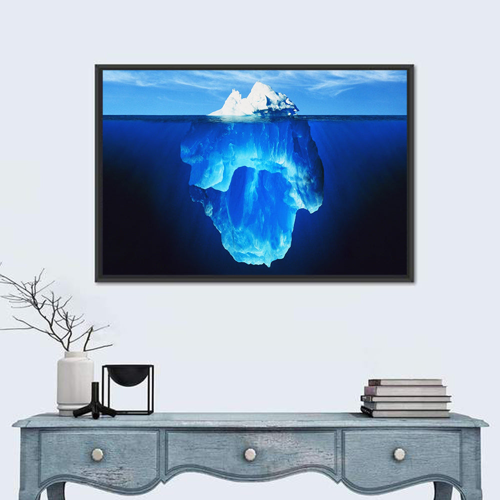 Split-level Melting Iceberg Wall Art in a room, landscape