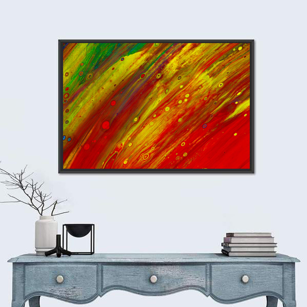 Vibrant Fluid Abstract with Cells Wall Art in a room, landscape