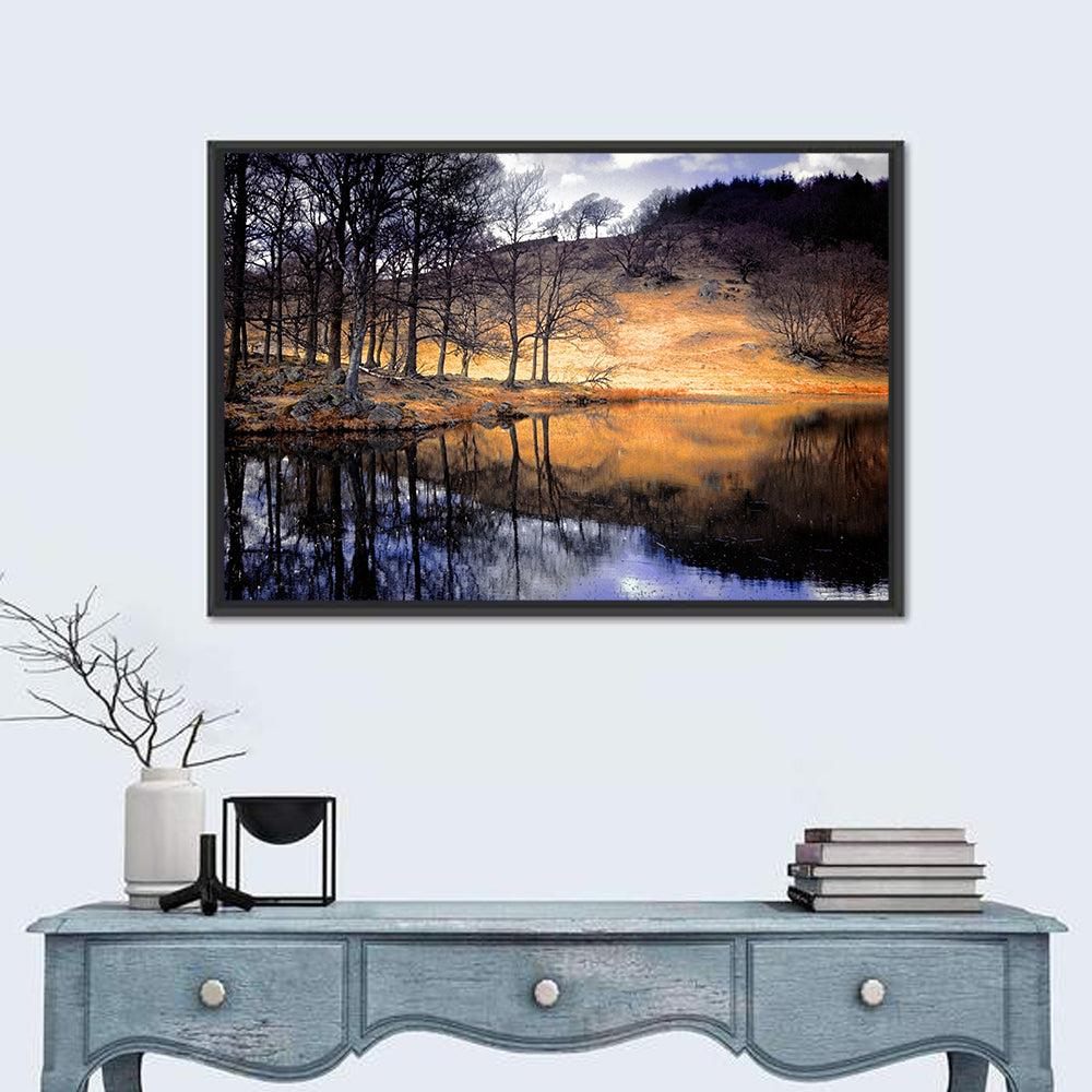 Lake District Reflection Cumbria Wall Art in a room, landscape