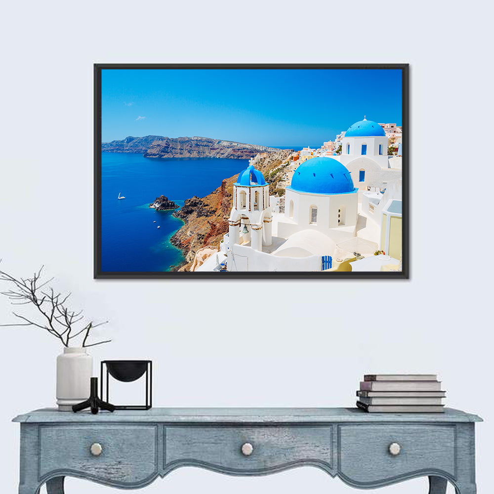 Oia Santorini Blue Domes Wall Art