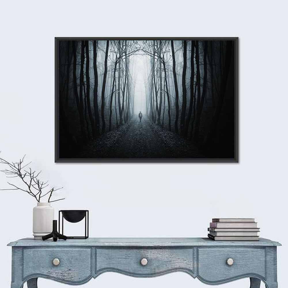 Strange Foggy Forest Path Wall Art
