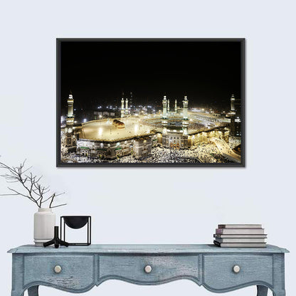 Masjid Al-haram at Night Wall Art