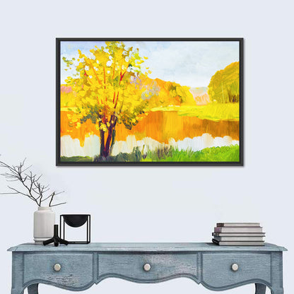 Autumn Tree and Lake Wall Art