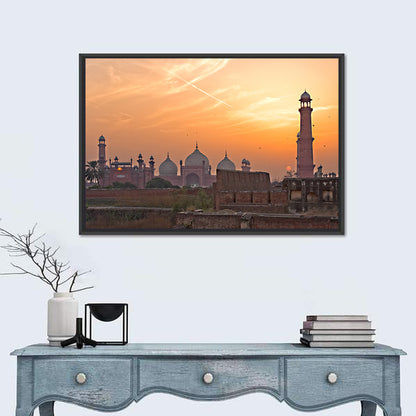 Badshahi Mosque at Golden Dusk Wall Art