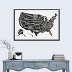 United States Map Silhouette Wall Art