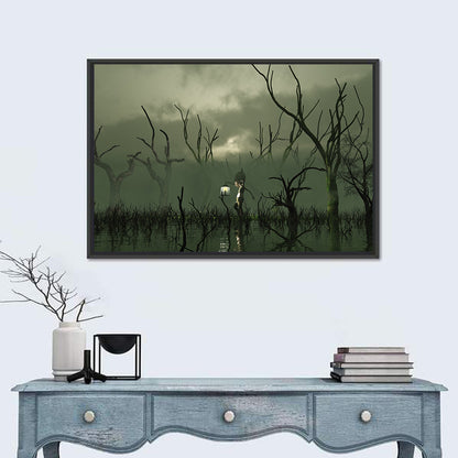Will O the Wisp in Misty Swamp Wall Art