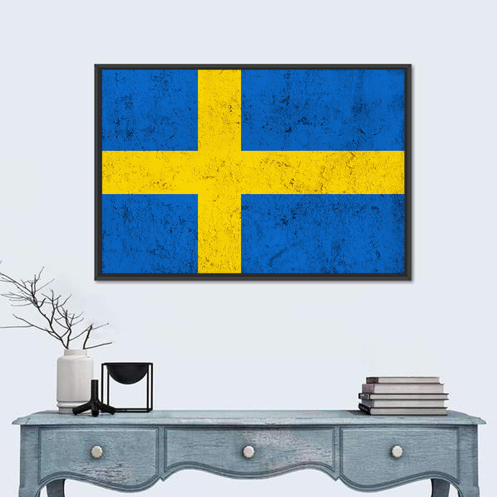 Weathered Swedish Flag Wall Art