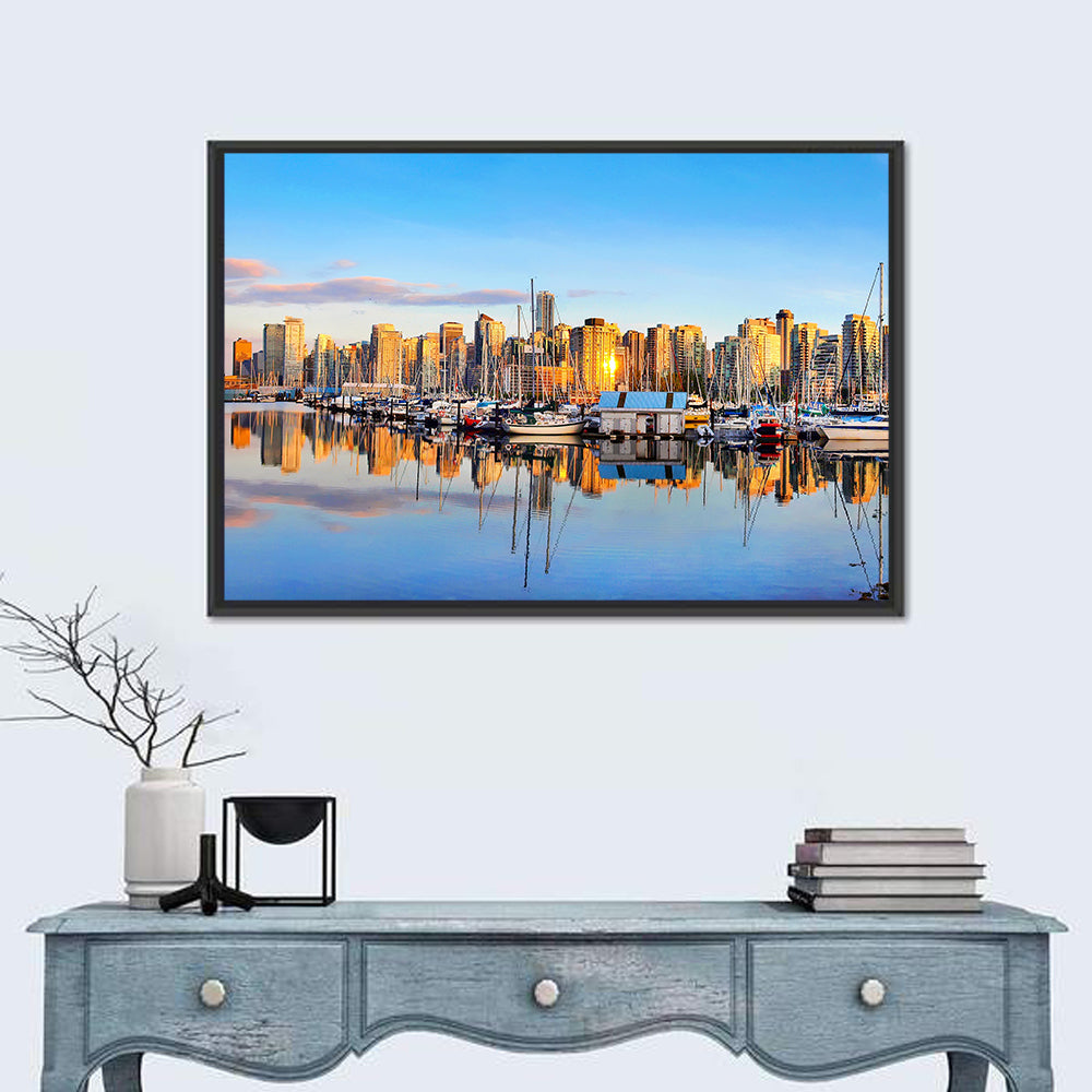 Vancouver Coal Harbour Sunset Skyline Wall Art
