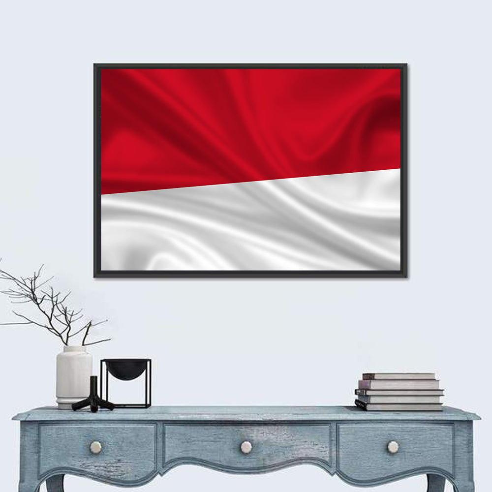 Indonesia Monaco Waving Flag Wall Art
