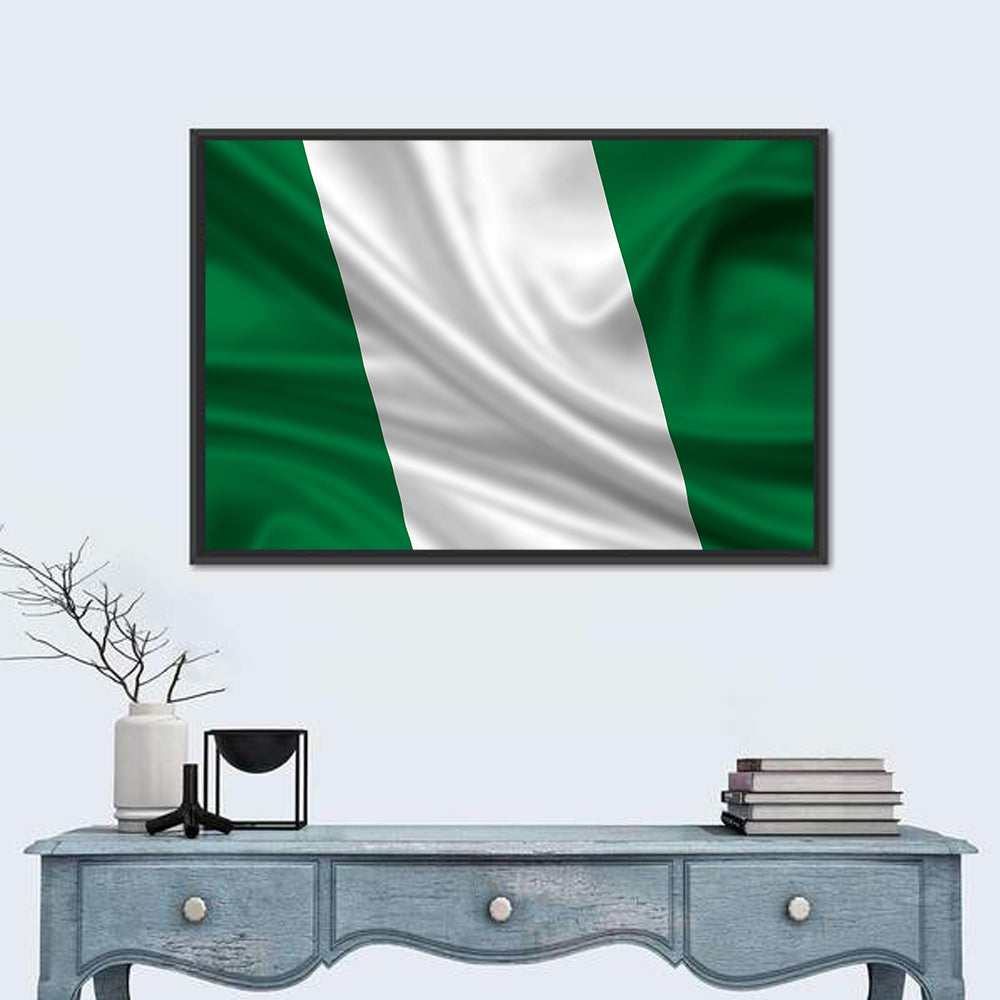 Nigerian Flag with Rippled Texture Wall Art