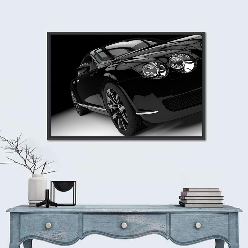 Black Luxury Car Close-up Wall Art