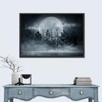 Full Moon Over Misty Forest Wall Art
