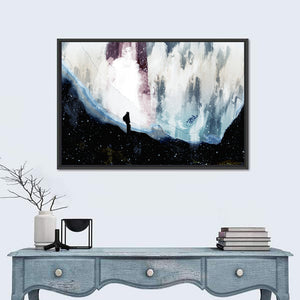 Standing Man In Mountains Abstract Wall Art