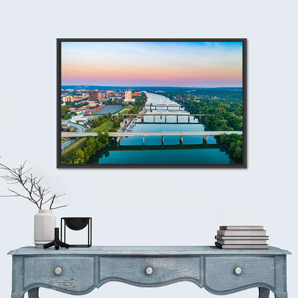 Savannah River Skyline In Augusta Wall Art