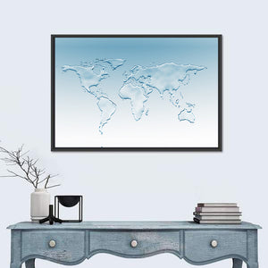 Water World Map Wall Art