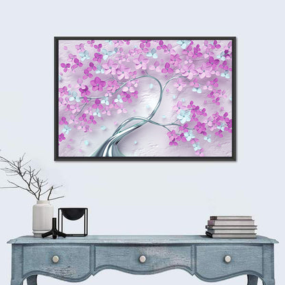 3d Flowering Tree Mural Wall Art