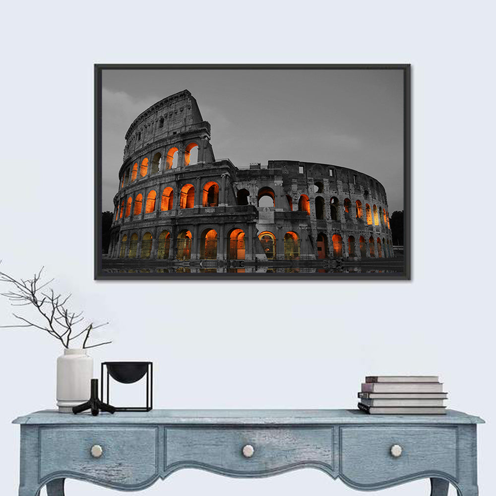 Colosseum at Dusk, Rome Wall Art in a room, landscape