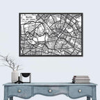 Hand-drawn Berlin City Map Wall Art