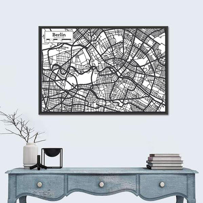 Hand-drawn Berlin City Map Wall Art