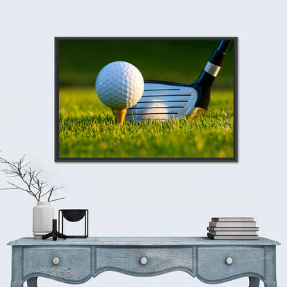 Golf Ball and Club Close Up Wall Art