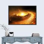 Galaxy Core with Golden Flare Wall Art