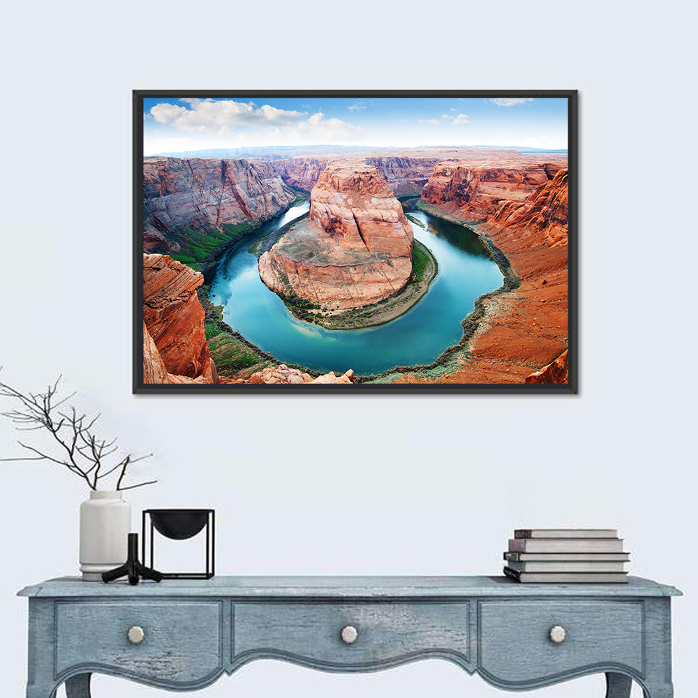 Horseshoe Bend Aerial, Page Arizona Wall Art in a room, landscape