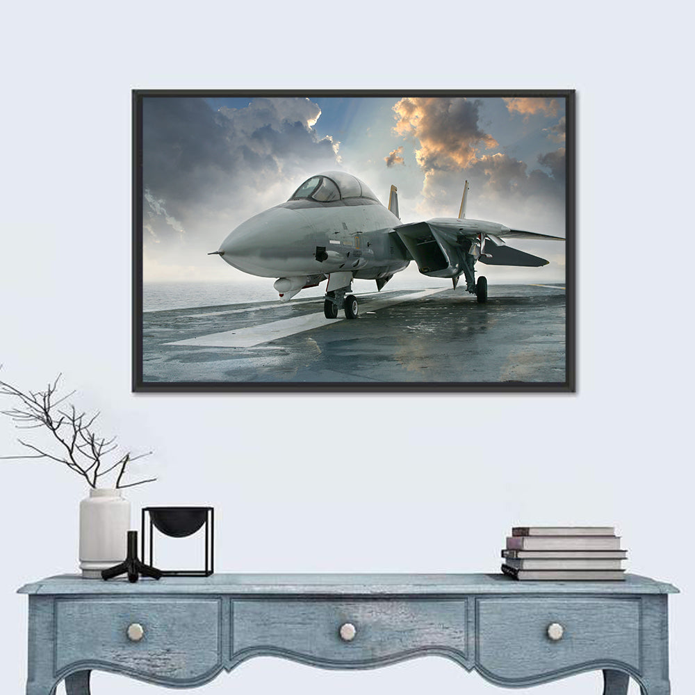 Swept-wing Jet on Flight Deck Wall Art