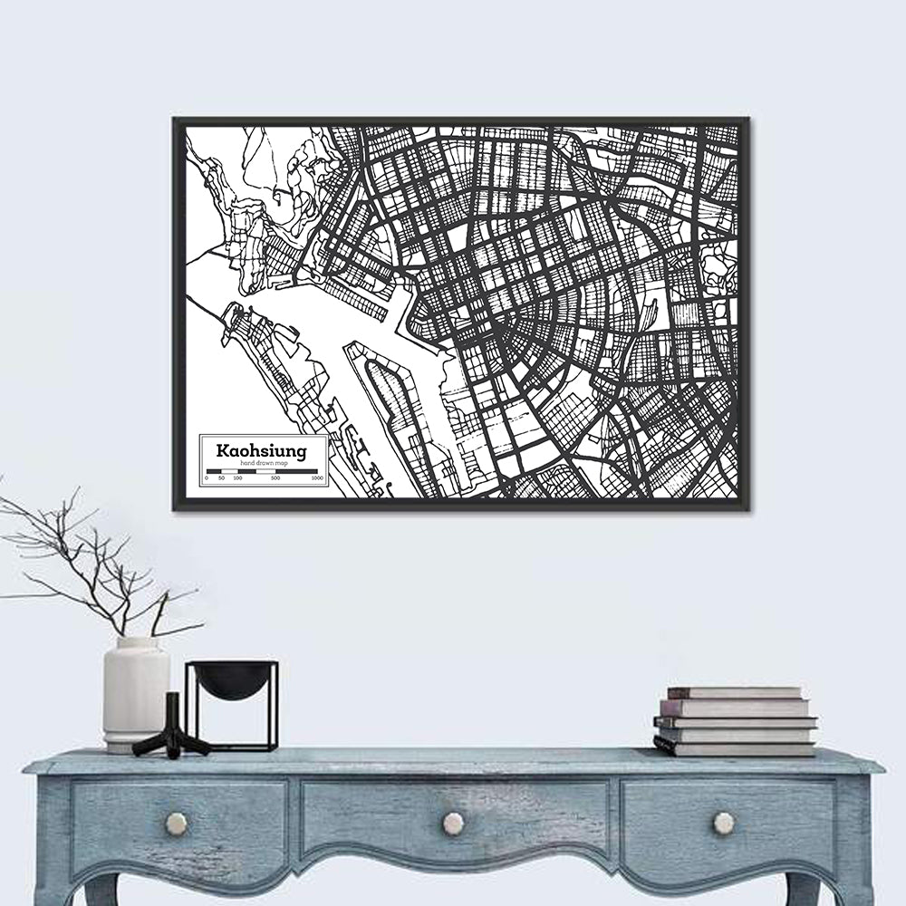 Kaohsiung Aerial Map Wall Art