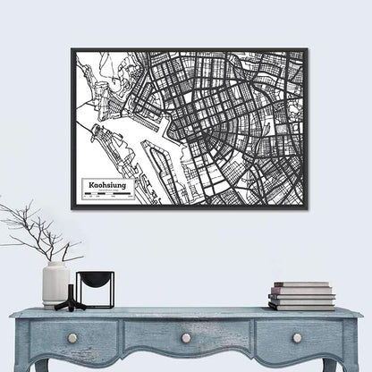 Kaohsiung Aerial Map Wall Art