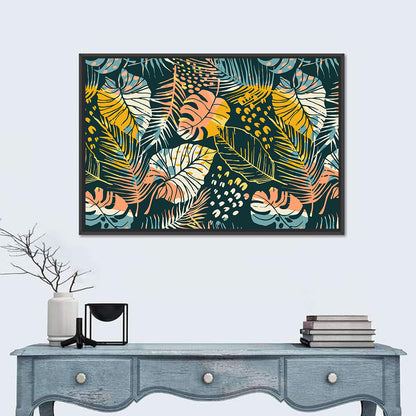 Tropical Monstera Palm Pattern Wall Art