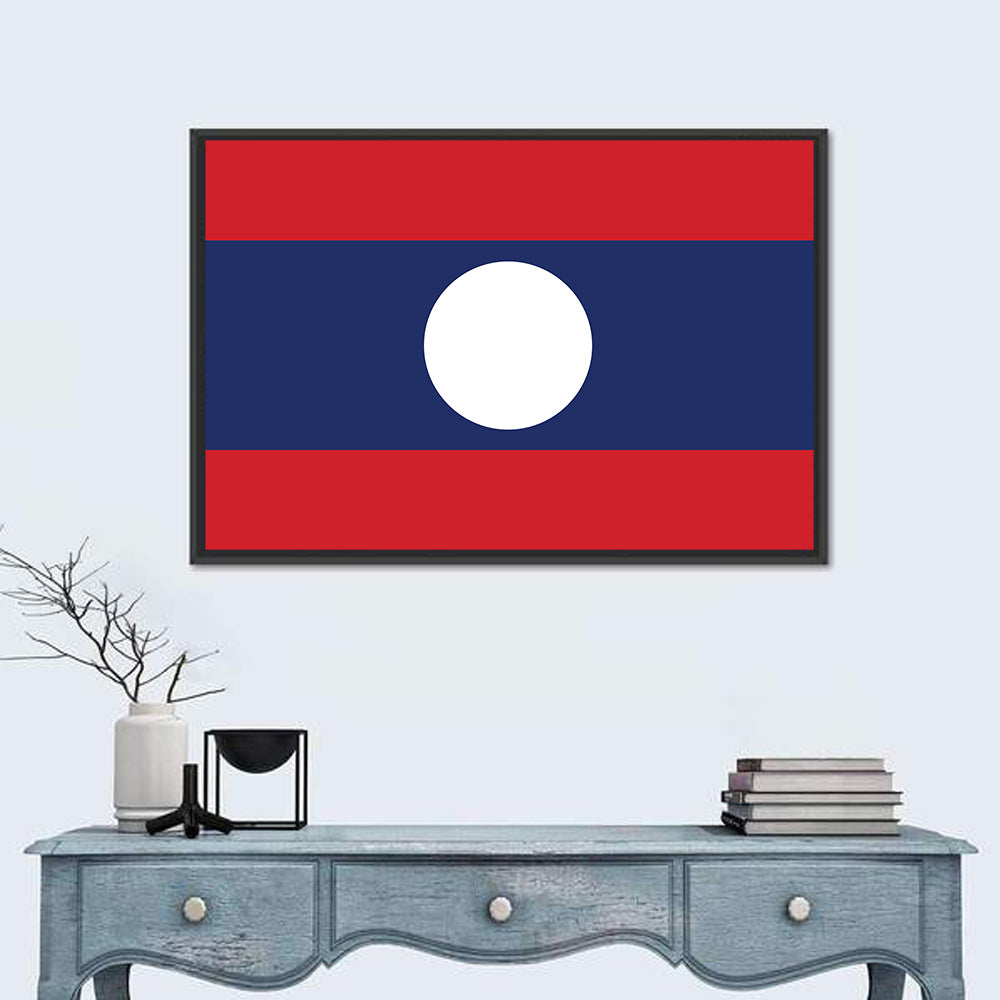 Laos Flag Minimalist Graphic Wall Art