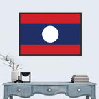 Laos Flag Minimalist Graphic Wall Art