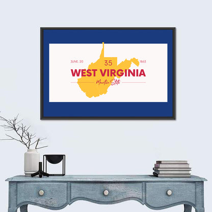 Golden West Virginia Map Wall Art