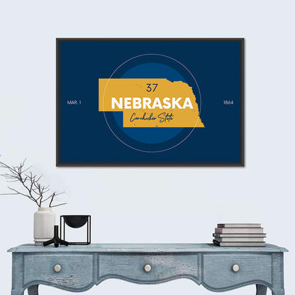 Nebraska State Map Graphic Wall Art