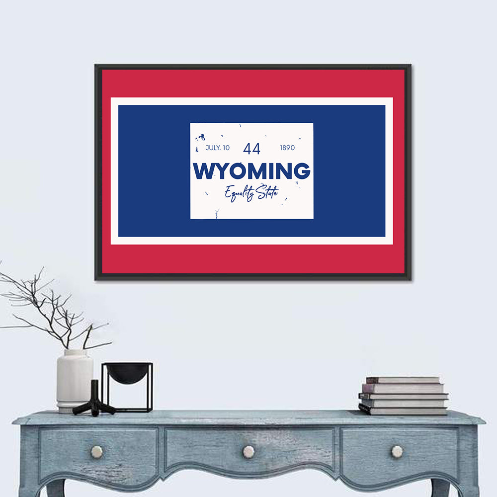 Wyoming Typographic Map Wall Art