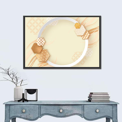 Cream and Gold Geometric Circle Wall Art