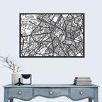 Brussels Hand Drawn City Map Wall Art
