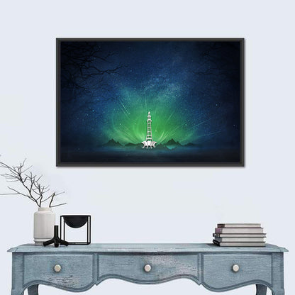 Minar-e-pakistan Aurora Night Wall Art