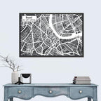 Basel River Bend Map Wall Art