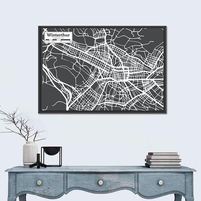 Winterthur Street Map Wall Art