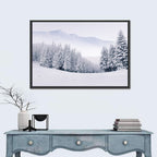 Foggy Winter Mountains Wall Art