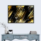 Black and Gold Diagonal Lights Wall Art