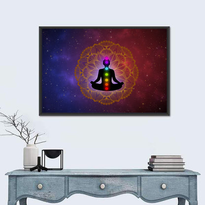 Meditation Man with Golden Mandala Wall Art