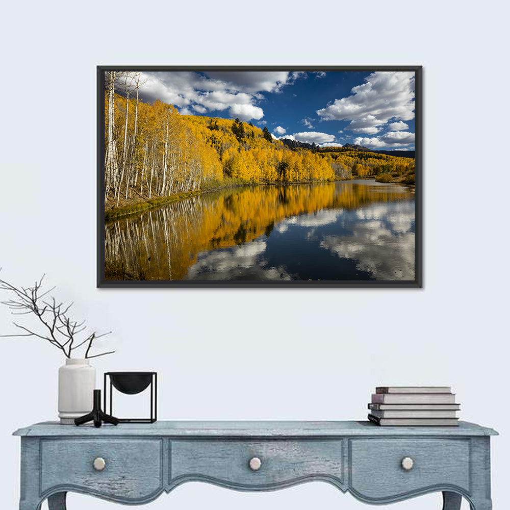 Cushman Lake Golden Aspens Wall Art